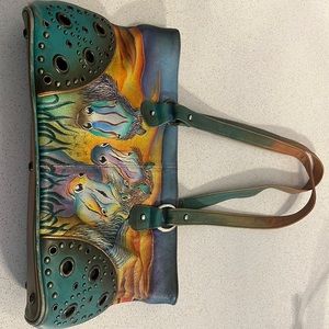 Hand Painted Anuschka Leather Purse